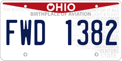 OH license plate FWD1382