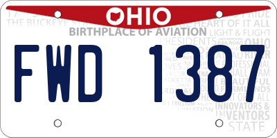 OH license plate FWD1387