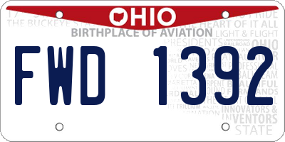OH license plate FWD1392