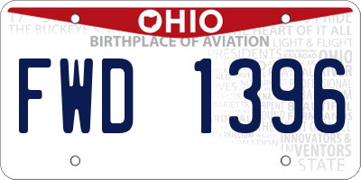 OH license plate FWD1396