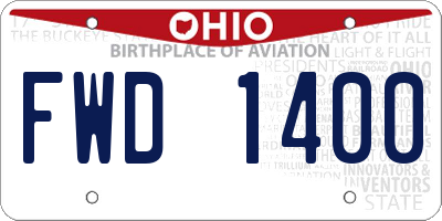 OH license plate FWD1400