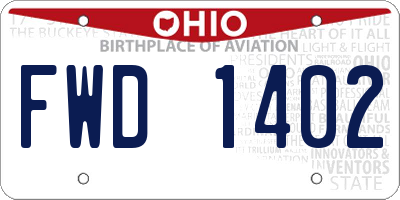 OH license plate FWD1402