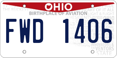 OH license plate FWD1406