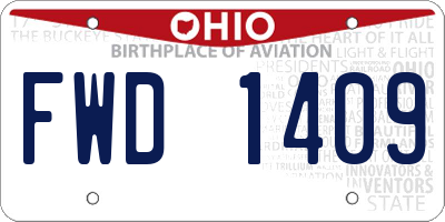 OH license plate FWD1409