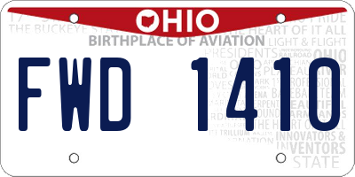 OH license plate FWD1410