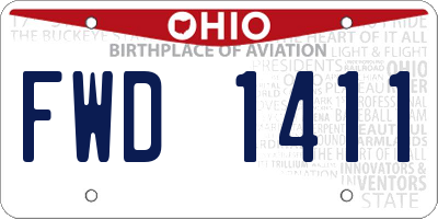 OH license plate FWD1411