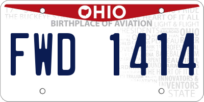OH license plate FWD1414