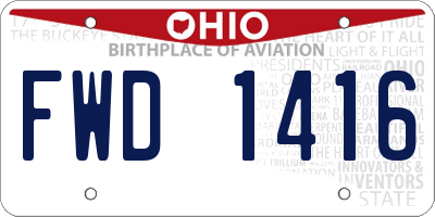 OH license plate FWD1416