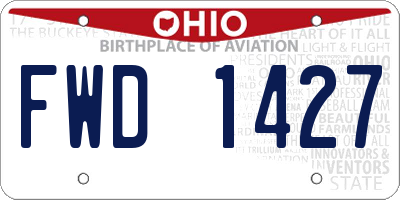 OH license plate FWD1427