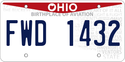 OH license plate FWD1432