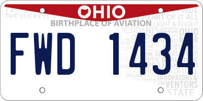 OH license plate FWD1434