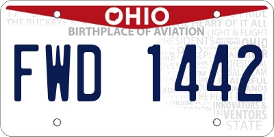 OH license plate FWD1442