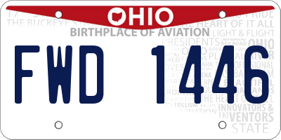 OH license plate FWD1446