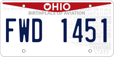 OH license plate FWD1451