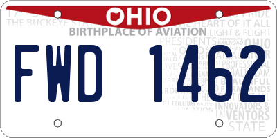 OH license plate FWD1462