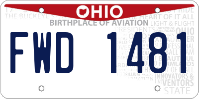 OH license plate FWD1481