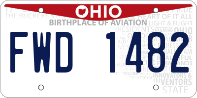 OH license plate FWD1482