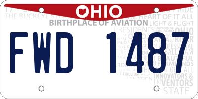 OH license plate FWD1487