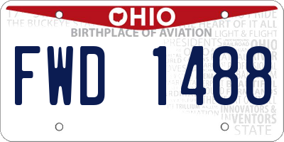 OH license plate FWD1488