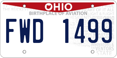 OH license plate FWD1499