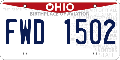 OH license plate FWD1502