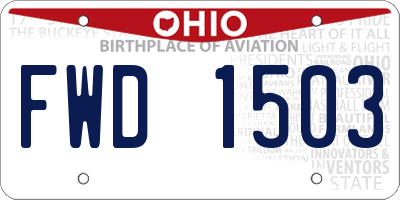 OH license plate FWD1503