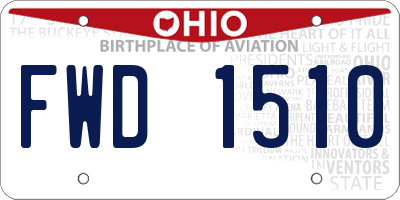 OH license plate FWD1510