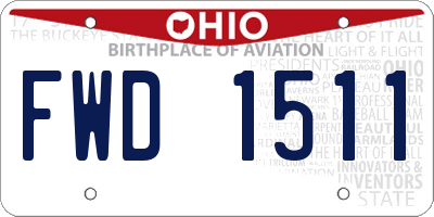 OH license plate FWD1511