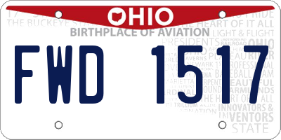 OH license plate FWD1517