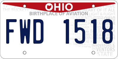 OH license plate FWD1518