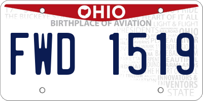 OH license plate FWD1519