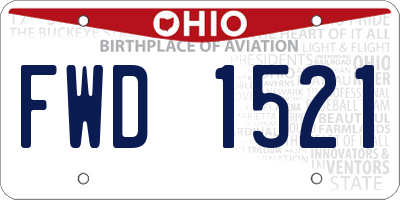 OH license plate FWD1521