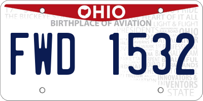 OH license plate FWD1532