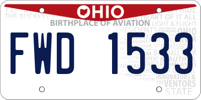 OH license plate FWD1533
