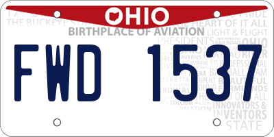 OH license plate FWD1537
