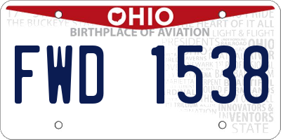 OH license plate FWD1538