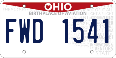 OH license plate FWD1541