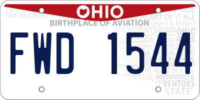OH license plate FWD1544