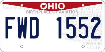 OH license plate FWD1552