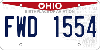 OH license plate FWD1554