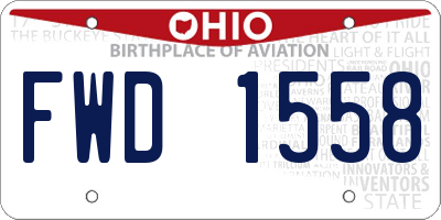 OH license plate FWD1558