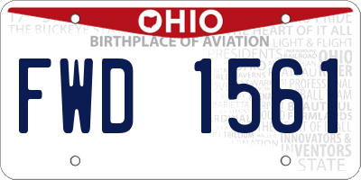 OH license plate FWD1561