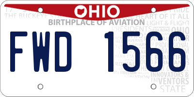 OH license plate FWD1566