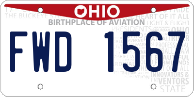 OH license plate FWD1567