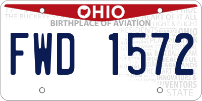 OH license plate FWD1572