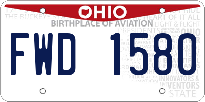 OH license plate FWD1580
