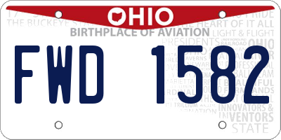 OH license plate FWD1582