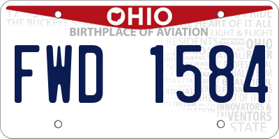 OH license plate FWD1584