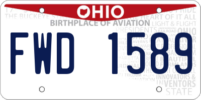 OH license plate FWD1589