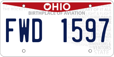 OH license plate FWD1597